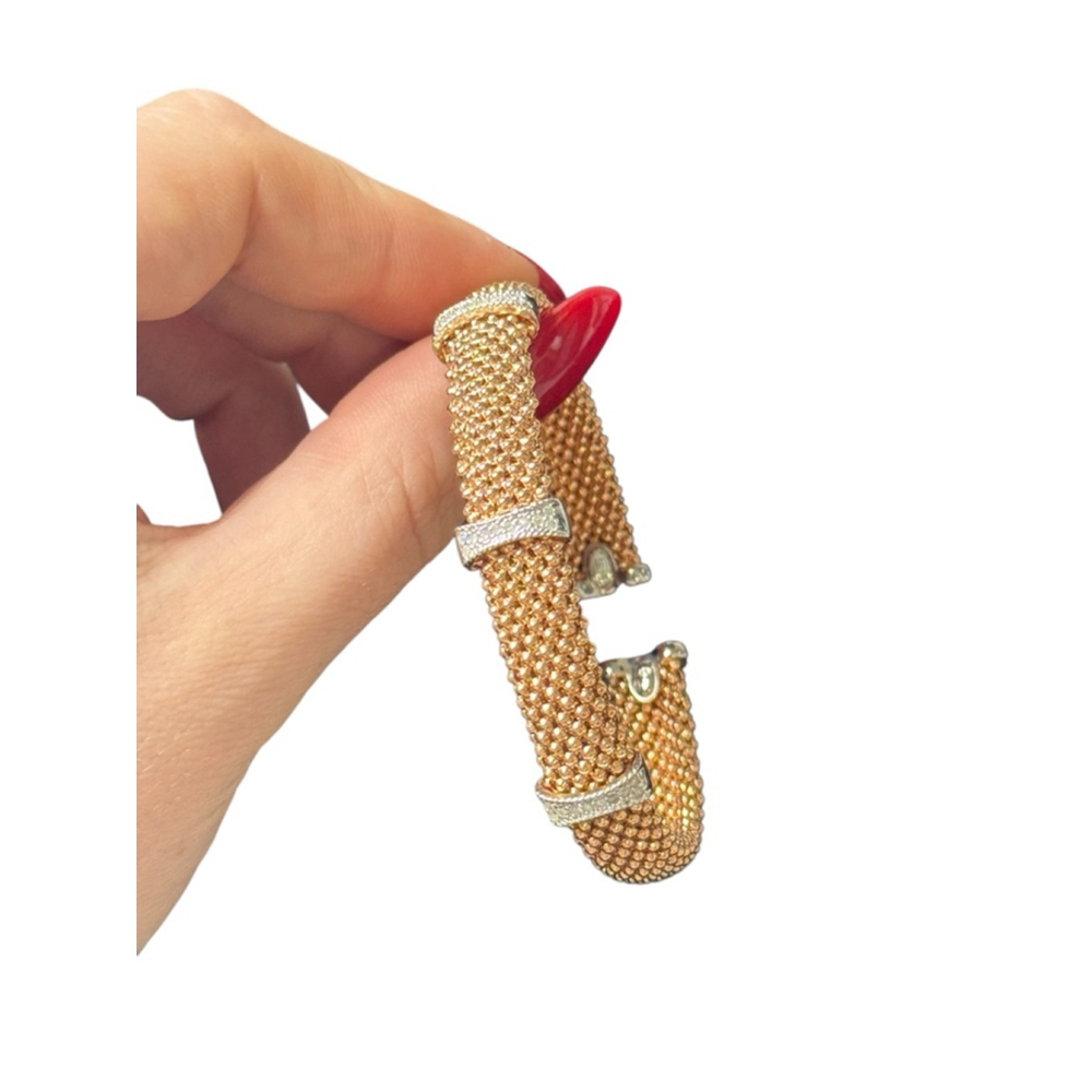 Macy’s Diamond Mesh-Look Station Bangle Bracelet (1/4 ct t.w.) - Picture 5 of 7